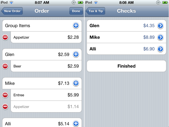 iPhone Application: Split the Bill