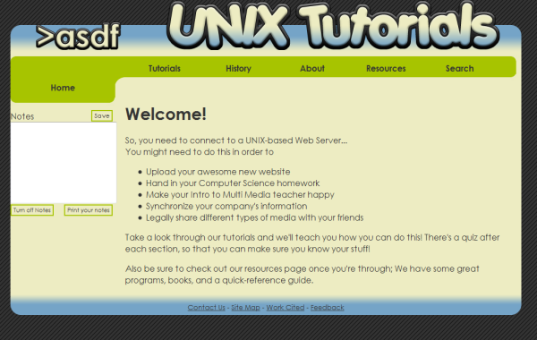 UNIX Tutorial Website